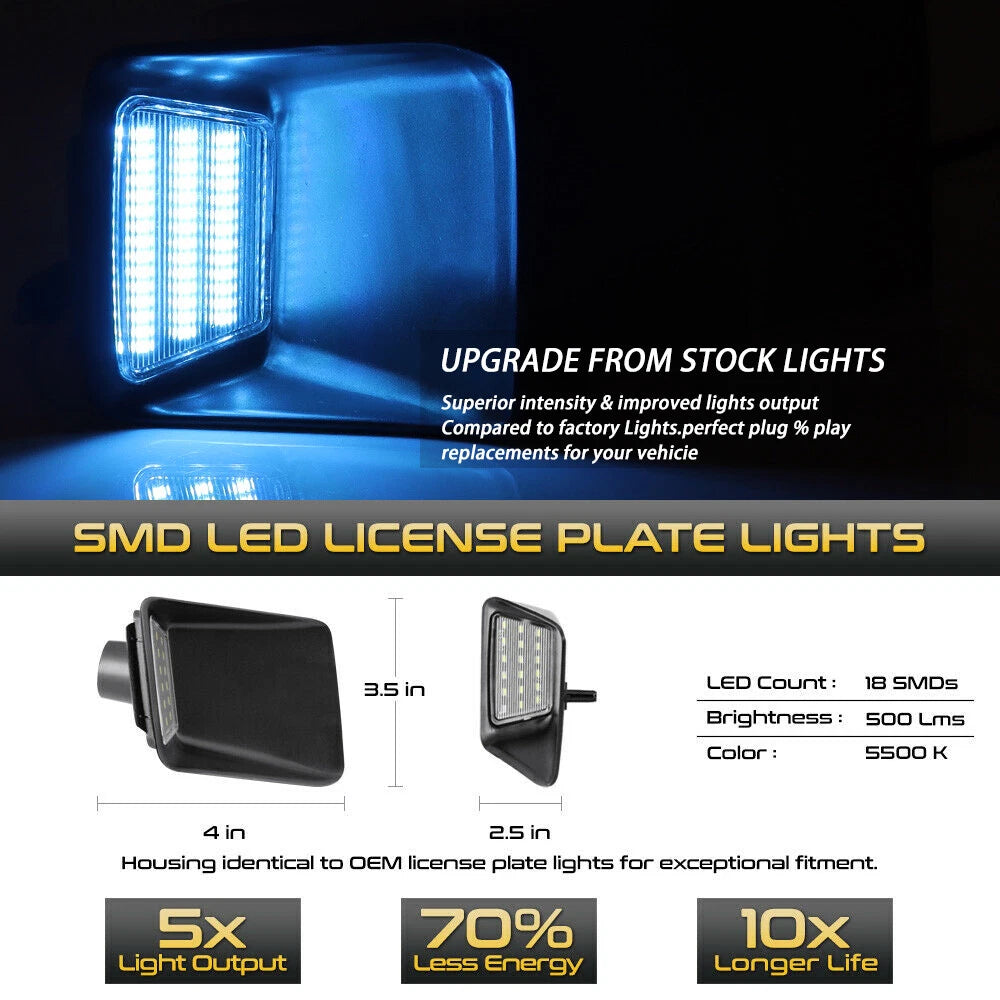 Ice Blue LED Rear Bumper License Plate Light for Chevy Colorado/GMC Canyon (2004–2012)