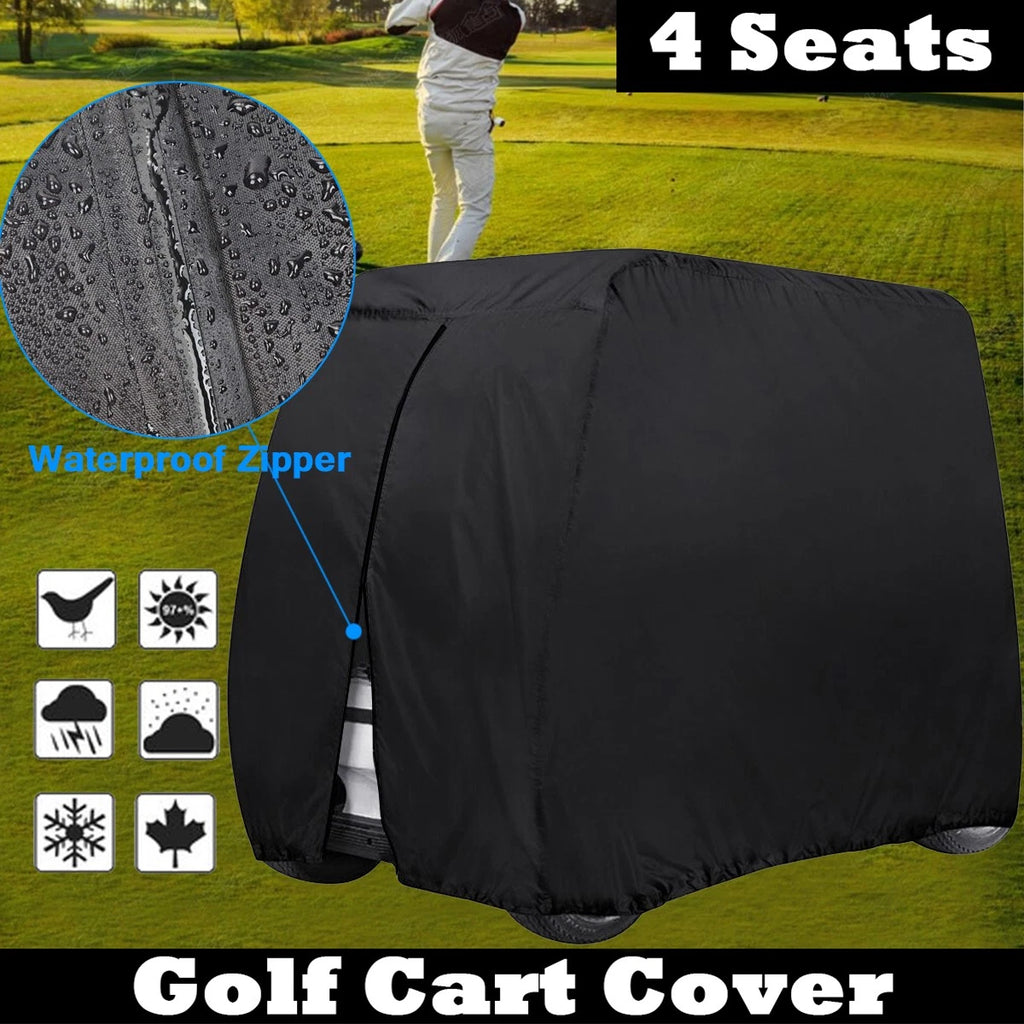 Heavy Duty Waterproof Golf Cart Cover Tarp for EZGO, Club Car, Yamaha (4 Passengers)