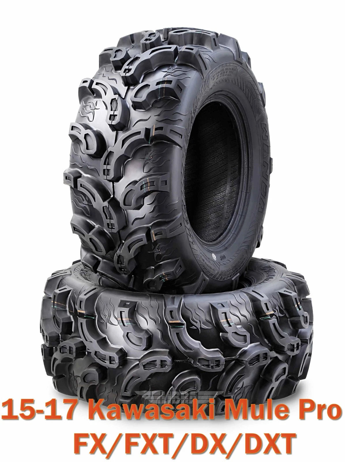 Set of 2 Front Tires for Kawasaki Mule Pro FX/FXT/DX/DXT (2015–2017) 26x9-12 Super Lug Mud