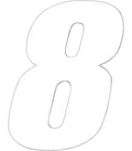 Number "8" Decal for Motorcycle Racing (7")