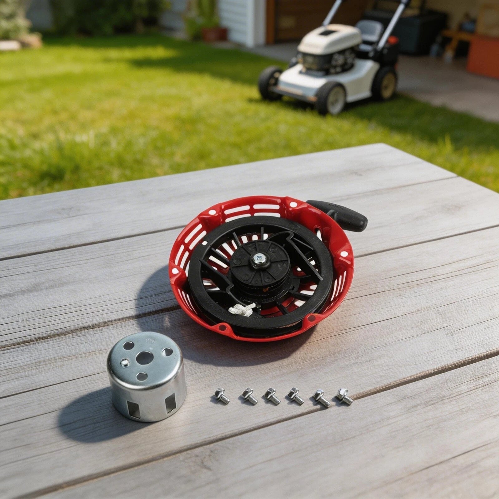 Recoil Starter with Cup for - 6 Mounting Bolts Included