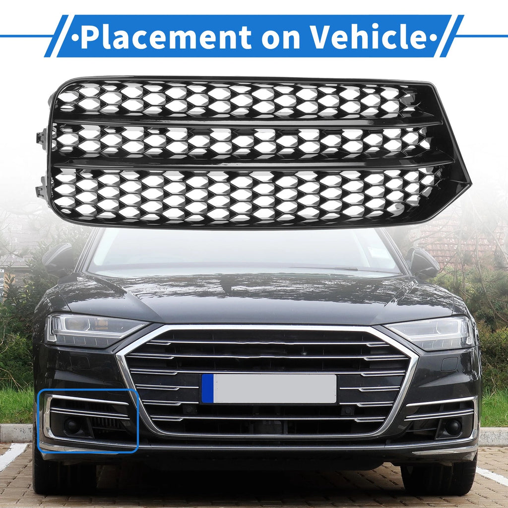 Fog Light Grill for Audi A1 (2010–2018) No. 8XA807682B Honeycomb Black