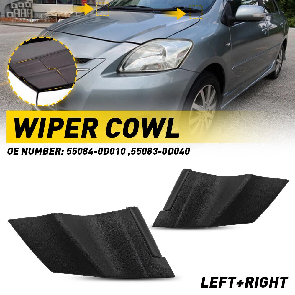 2X Windshield Wiper Side Cowl Cover Trim for Toyota Yaris (2006–2010)