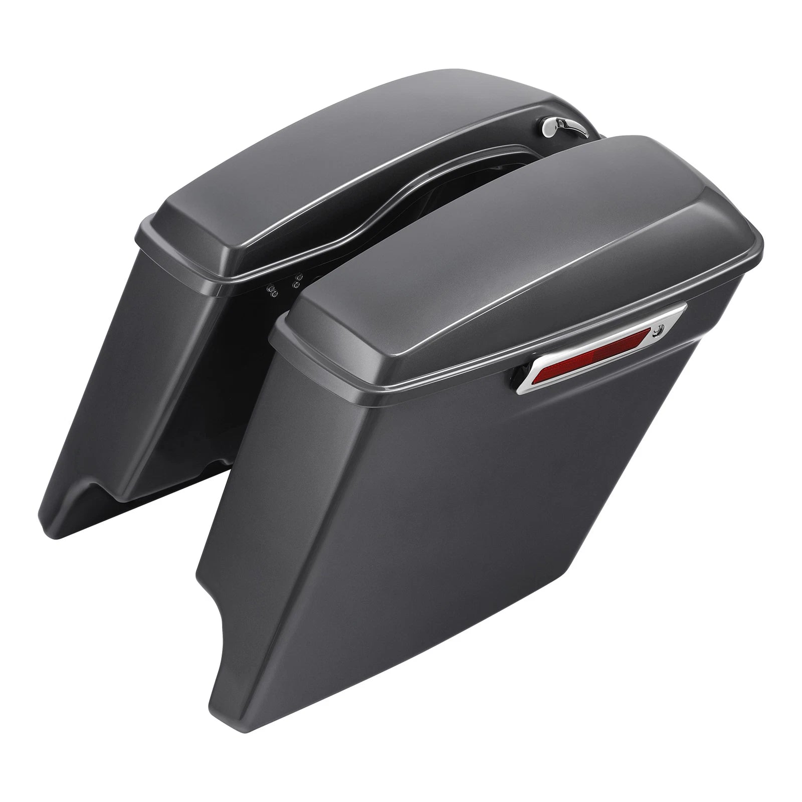 5" Stretched Hard Saddlebags for Harley Street Glide (2014–2025) Gauntlet Gray Metallic
