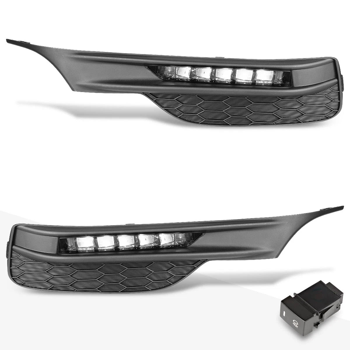 High-Power LED Fog Lights with Bezels & Switch for Honda Accord (2016–2017)