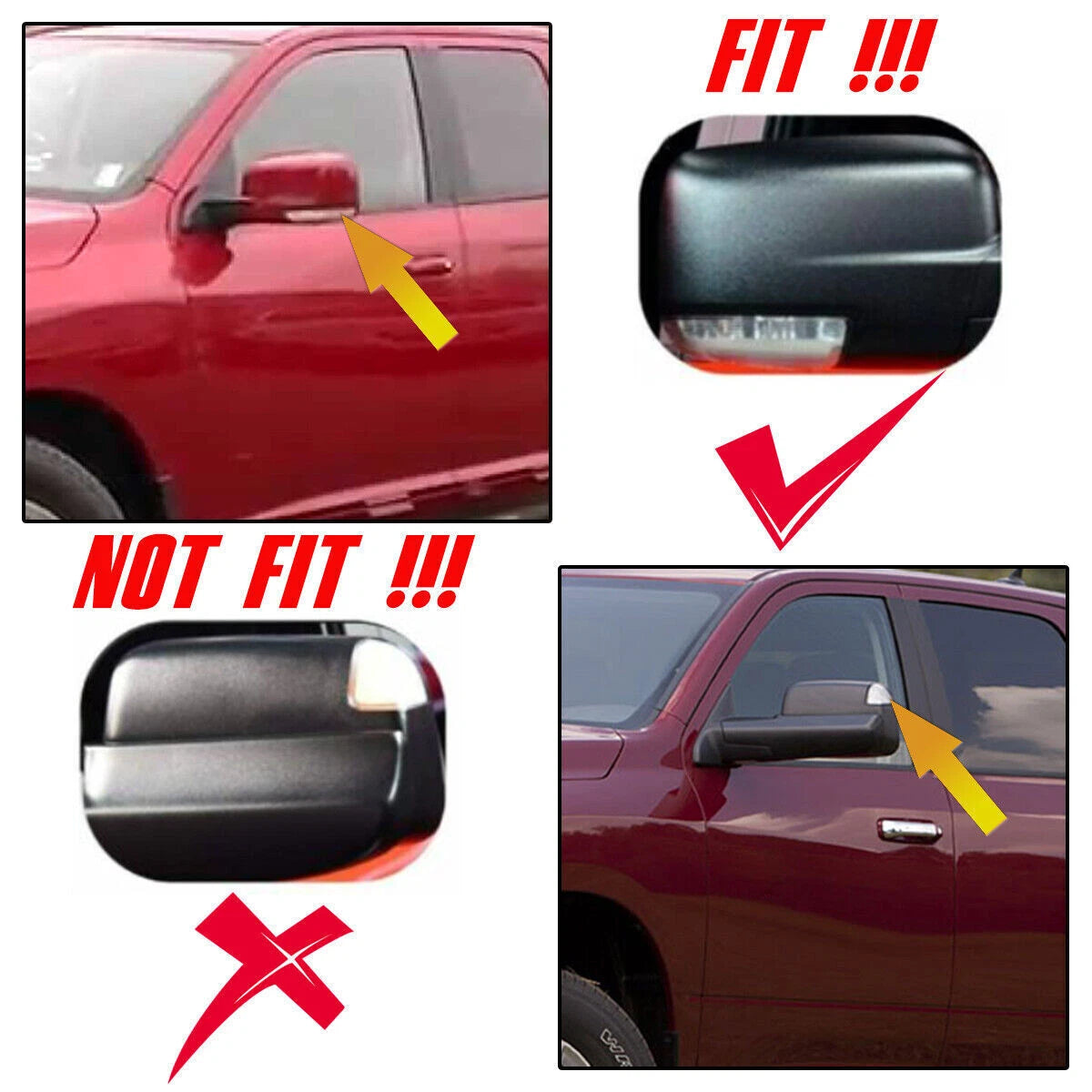 Side Mirror Turn Signal Puddle Light for Dodge Ram 1500 2009–2014, 2500 2010–2014