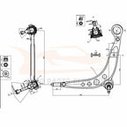 Set of 2 Front Lower Control Arms with Ball Joints for BMW Z3 (1996-2002)
