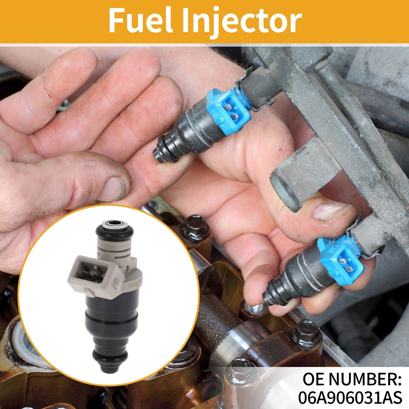 1 Pc Fuel Injector No.06A906031AS for Volkswagen Cabrio (1995–2002)