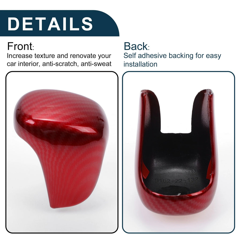 Automatic Gear Shift Knob Cover for Honda Civic (2022–2025) Carbon Fiber Red
