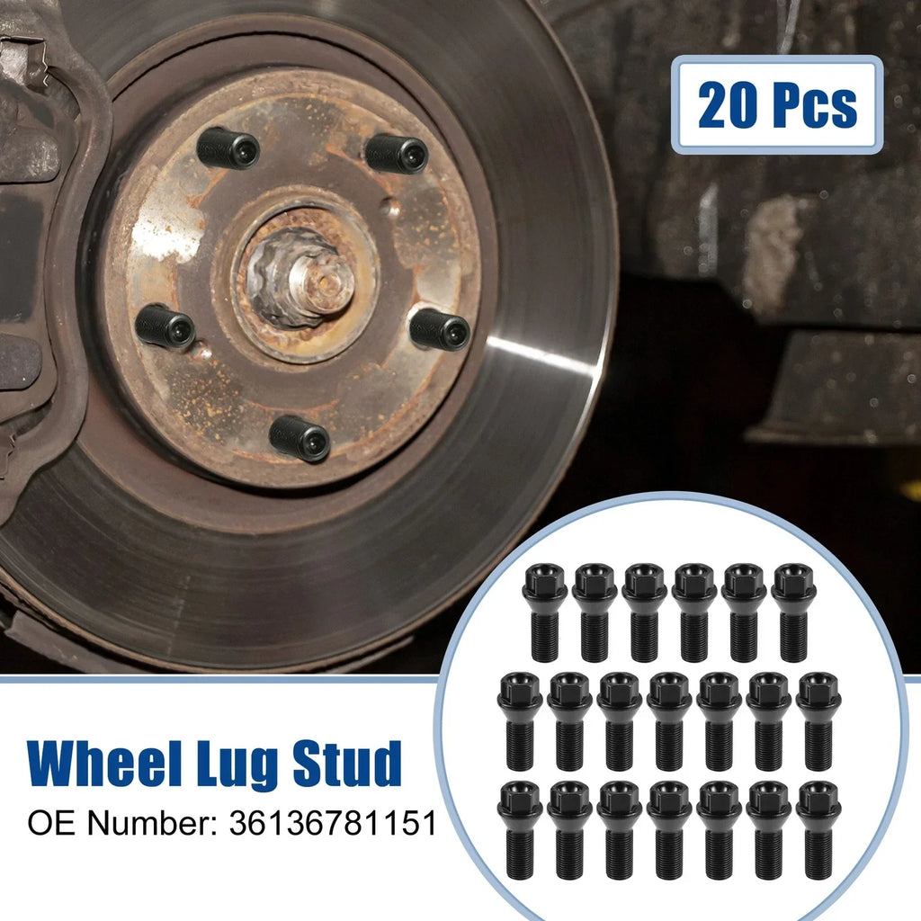 20 Pcs M14x1.25 Vehicle Wheel Lug Bolt Nut for BMW E46 325 E90