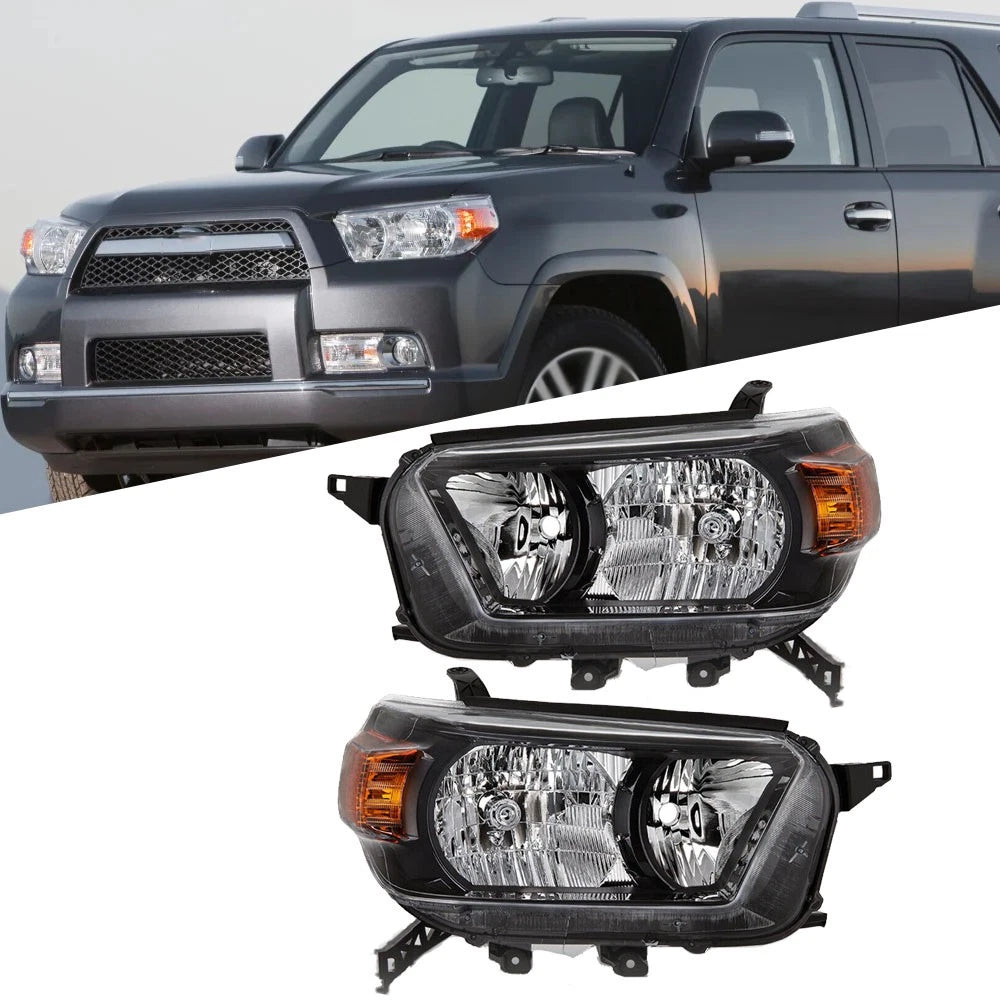 Set of 2 Halogen Black Headlights for Toyota 4Runner (2010â2013)