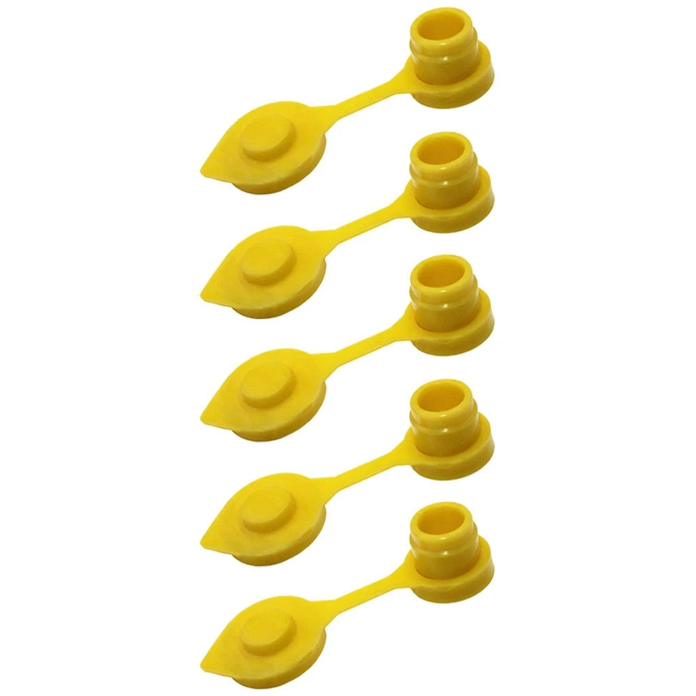 Set of 5 Yellow Fuel Gas Can Jug Vent Caps for (Universal)