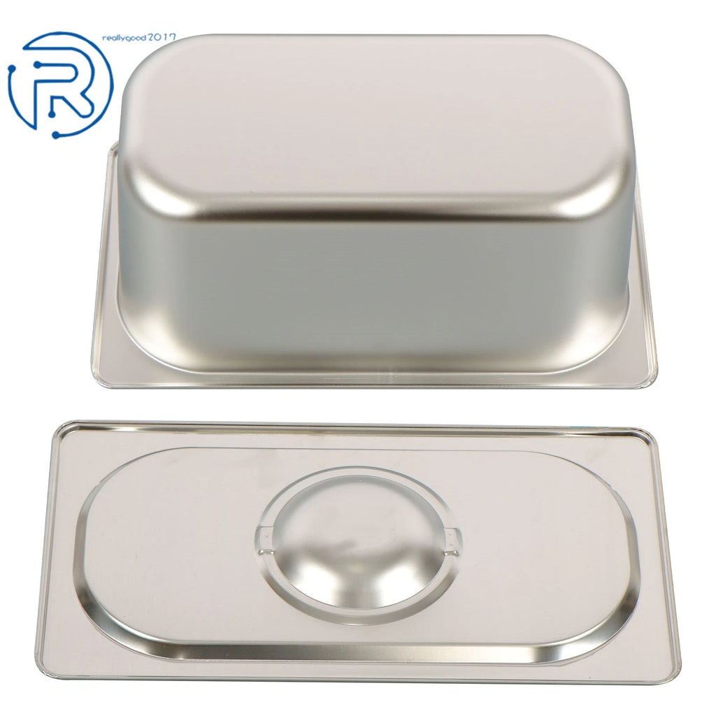 Set of 6 Stainless Steel Hotel Pans 1/3 6" Deep Non-Stick