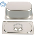 Set of 6 Stainless Steel Hotel Pans 1/3 6" Deep Non-Stick