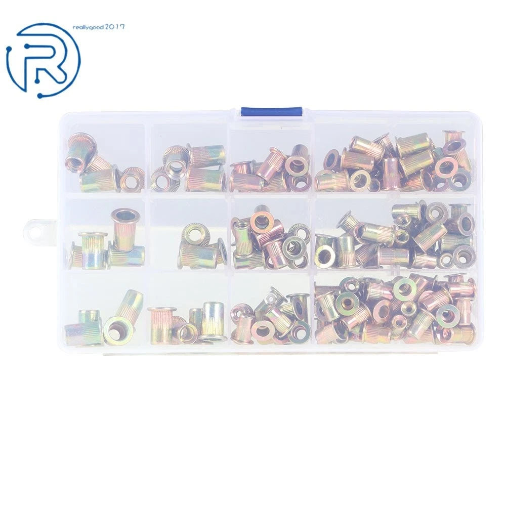 150Pcs Rivet Nut Kit for SAE 1/4-20 10-32 10-24 8-32 6-32