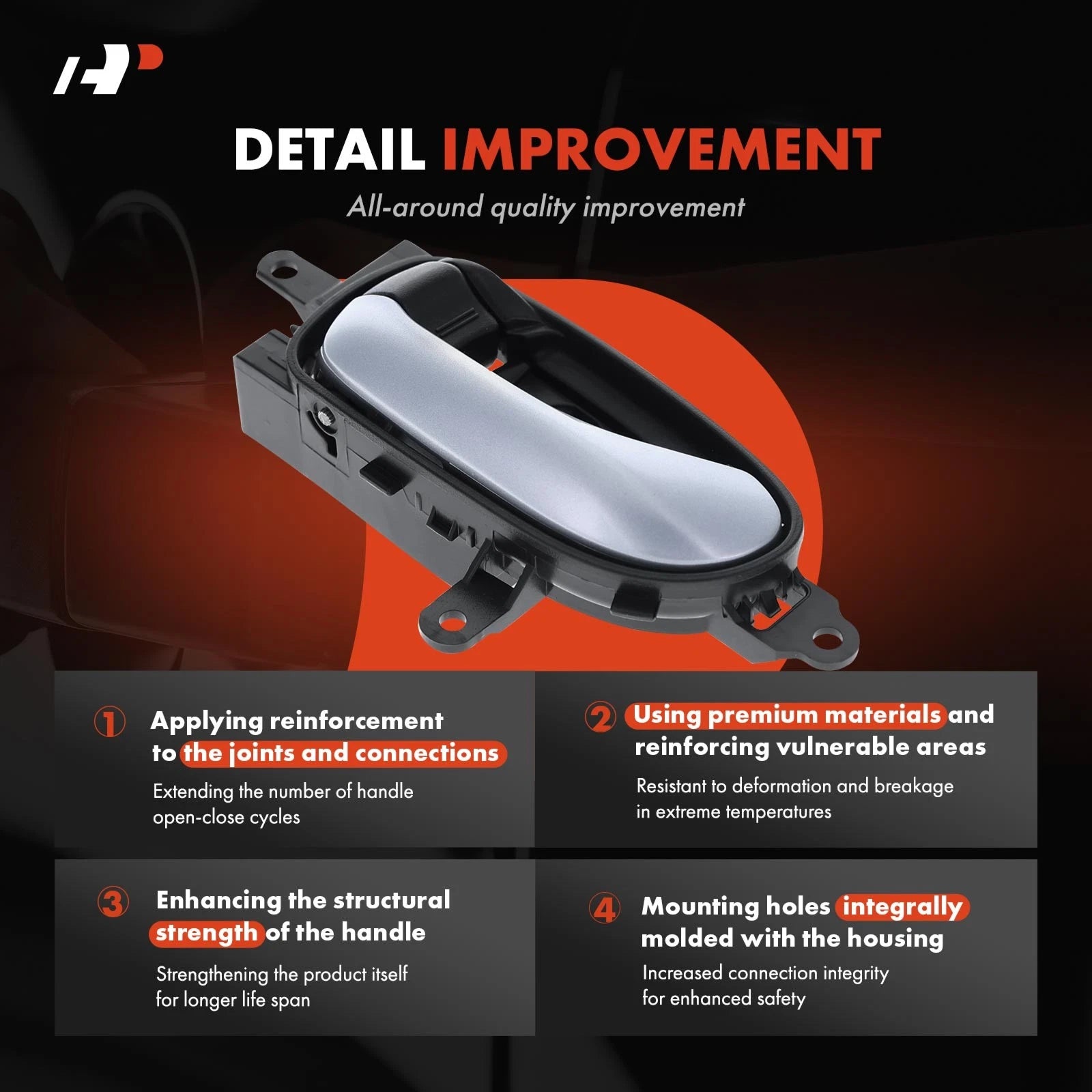 Left Interior Door Handle for Nissan Murano (2011-2014) Black