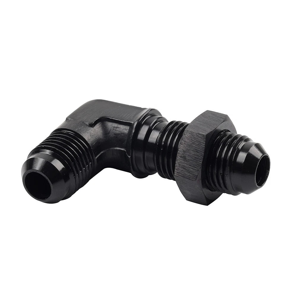 Union Bulkhead Adapter Fitting 8AN Male to Male Flare 90 Degree (Universal)