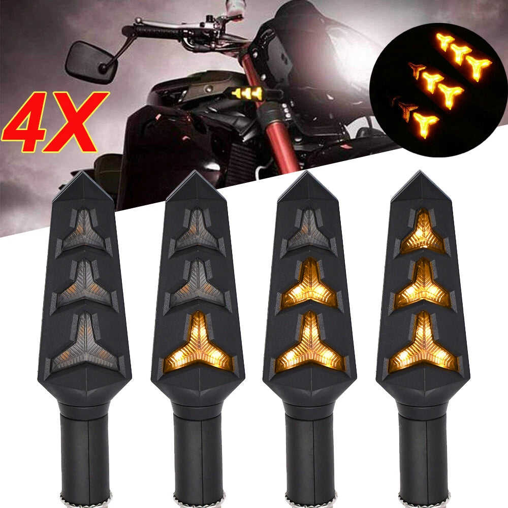 4Pcs LED Flowing Turn Signal Indicator Blinker for Motorcycle