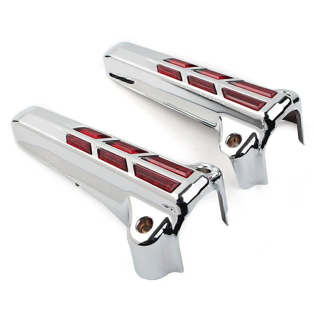 Red LED Front Lower Fork Leg Covers for Harley FLHR FLHTK FLHX (2014-2020)