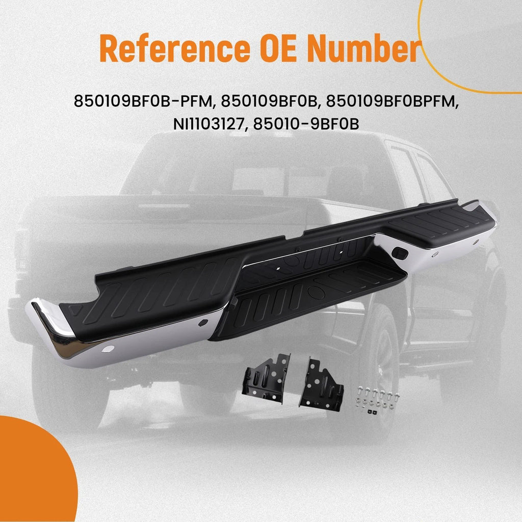 Chrome Steel Rear Bumper for Nissan Frontier (2005–2021) 850109BF0B