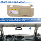 Right Side Sun Visor for Toyota Corolla (2014–2018) No. 7431002K91 Beige