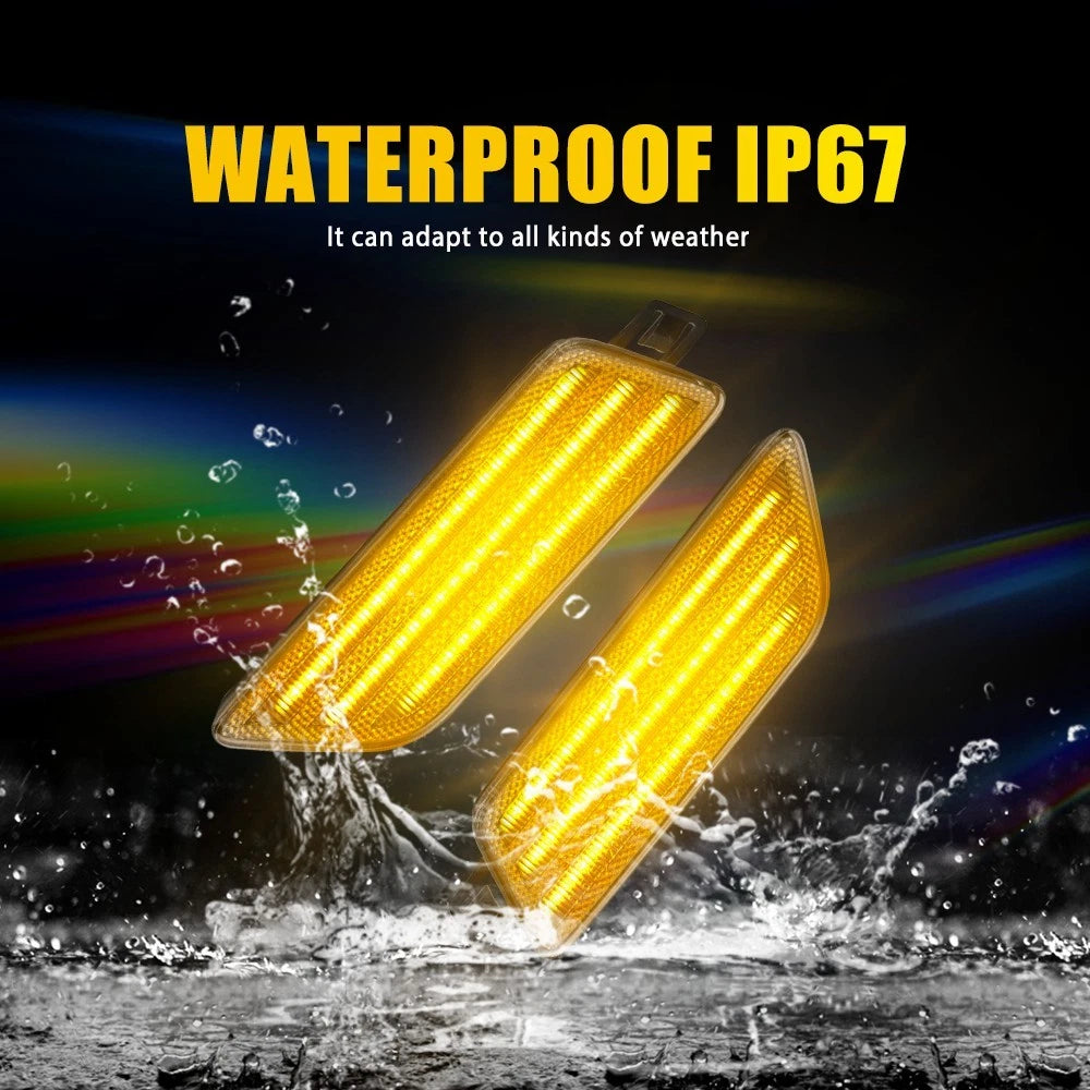 2X Clear Amber LED Front Fender Side Marker Light for Porsche Macan (2014–2024)