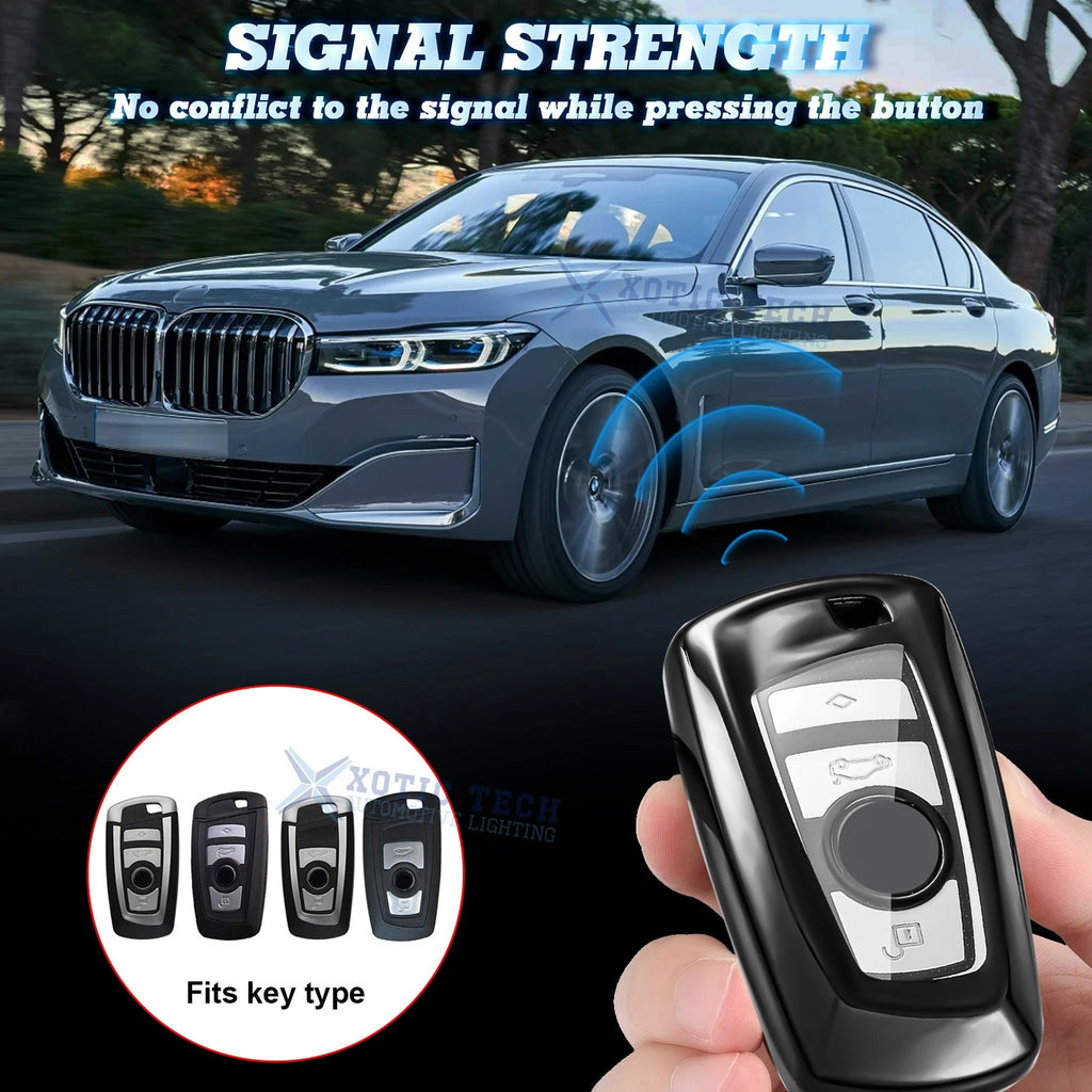 2PCS Black Remote Key Fob Shell Cover for BMW 2-5 Series X3 X4 (2011-2020)