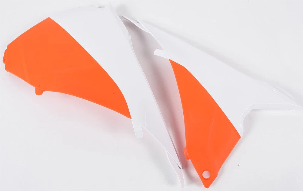 Acerbis Airbox Covers for KTM 350 EXC-F & 250 XC-W (2014–2016) - White/Orange