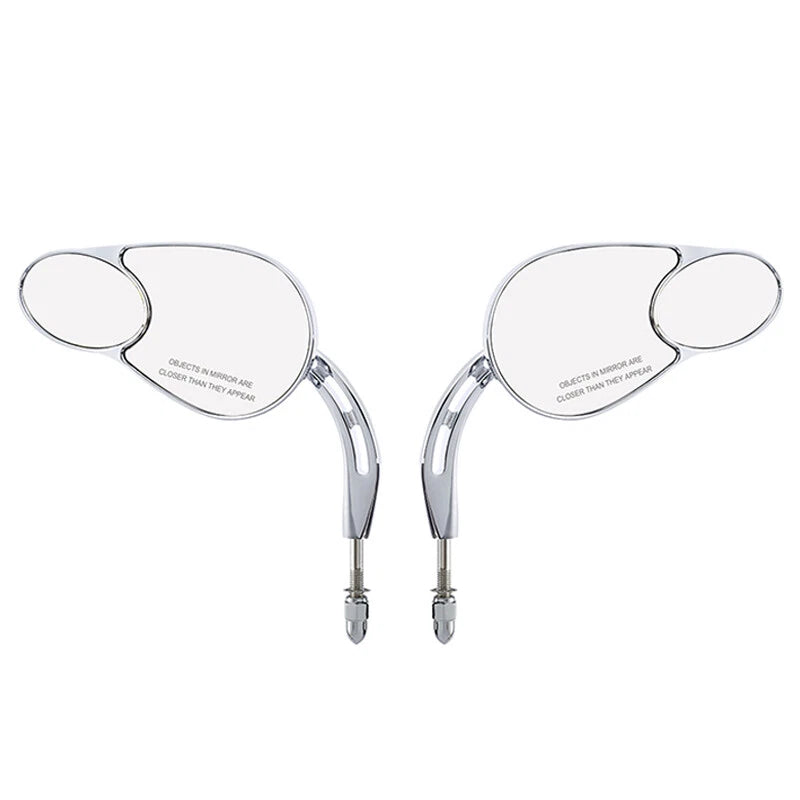 Black/Chrome Rear-View Mirrors for Harley Softail, Touring, Sportster (1988–2023)