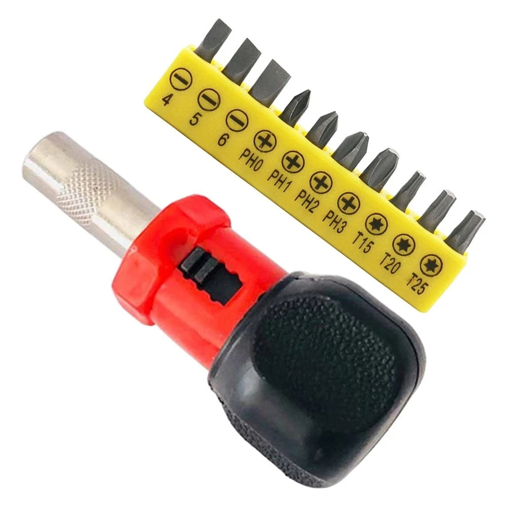 11PCS Ratchet Wrench Set with Anti-slip Handle and Hex Sockets