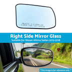 Heated Mirror Glass for Nissan Altima (2013–2018) Right Side Convex