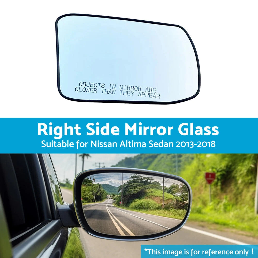 Heated Mirror Glass for Nissan Altima (2013–2018) Right Side Convex