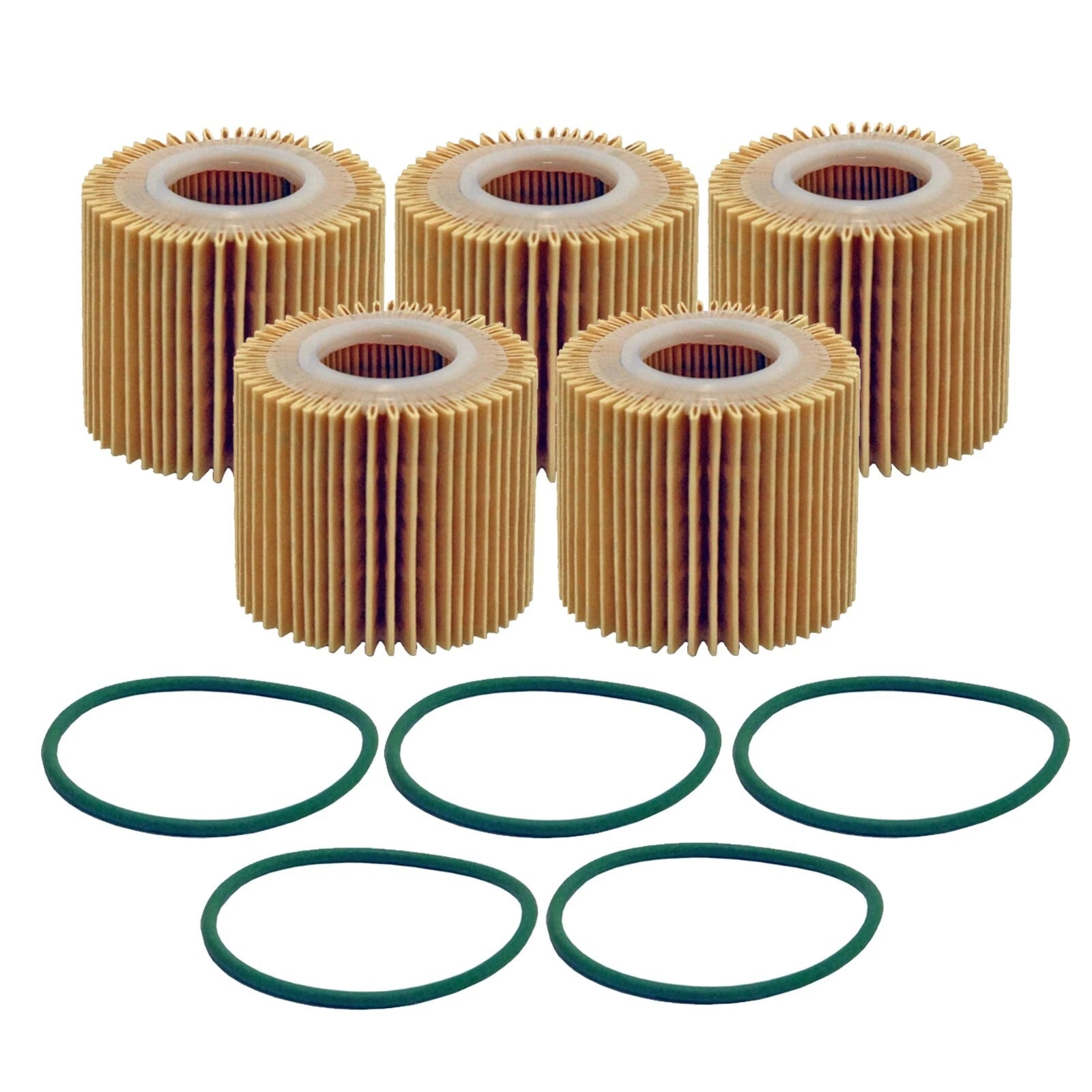 Set of 5 Engine Oil Filters for Lexus Pontiac Scion Toyota L4