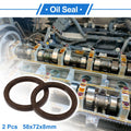 2X Oil Seal Rotary Shaft Seal FKM Rubber 58x72x8mm for Various Models 