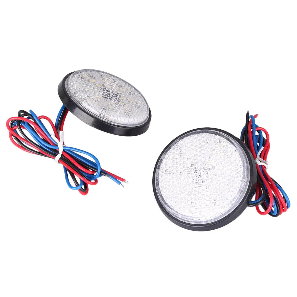 12V 55mm 24LED Round Reflector Tail Brake Light for Motorcycle ATV