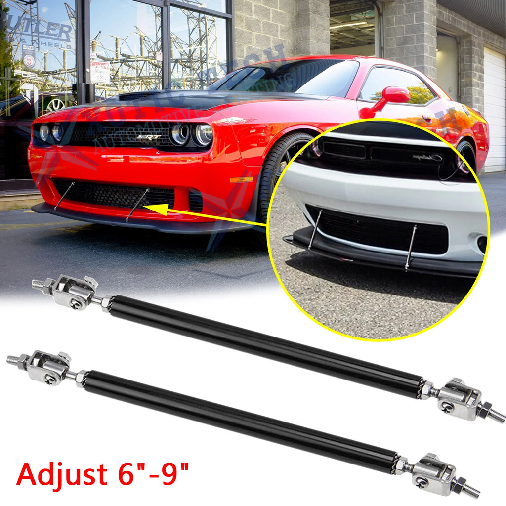 Adjust 6-9" Strut Rod Front Bumper Support Tie Bar for Dodge Charger/Challenger (2015–2023)