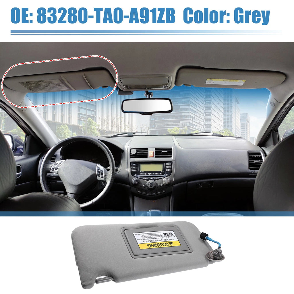 Left Driver Side Sun Visor with Light Mirror for Honda Accord (2018–2023) 83280TA0A91ZB Gray
