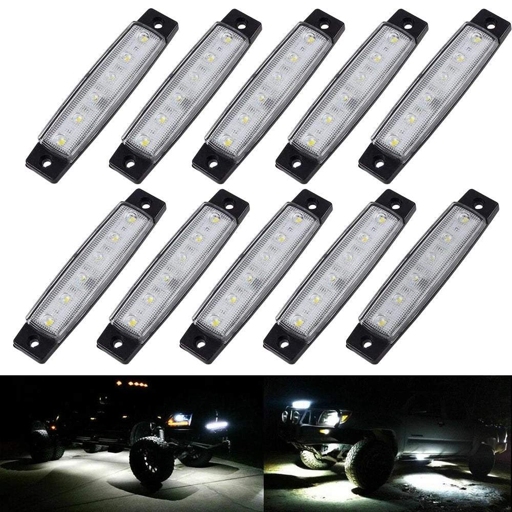 10pc White LED Underbody Rock Light for Jeep Truck ATV (12V)