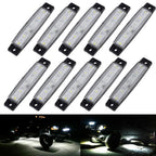 10pc White LED Underbody Rock Light for Jeep Truck ATV (12V)