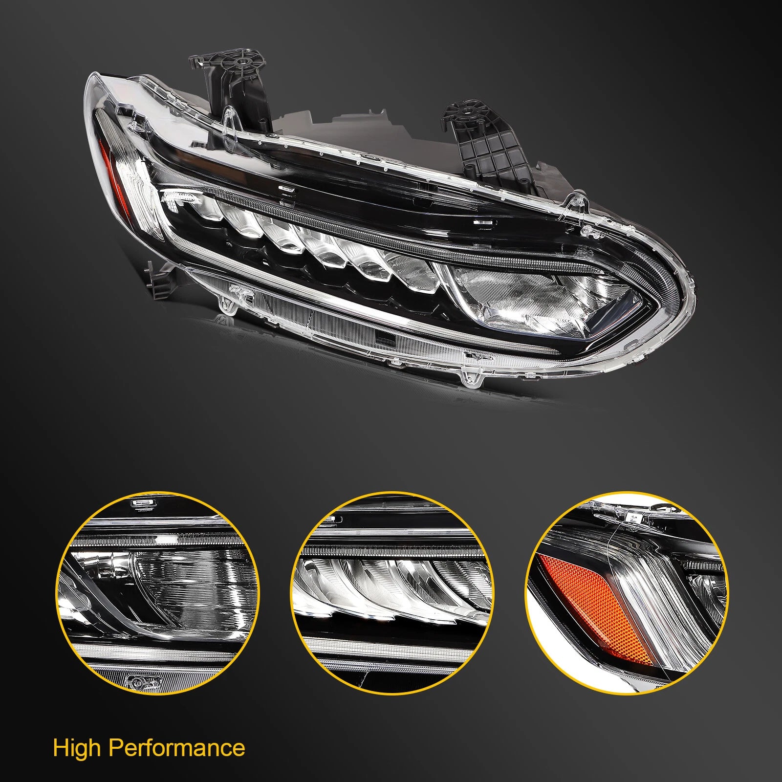 Headlight Assembly for Honda Accord (2018–2021) LED DRL Right Side