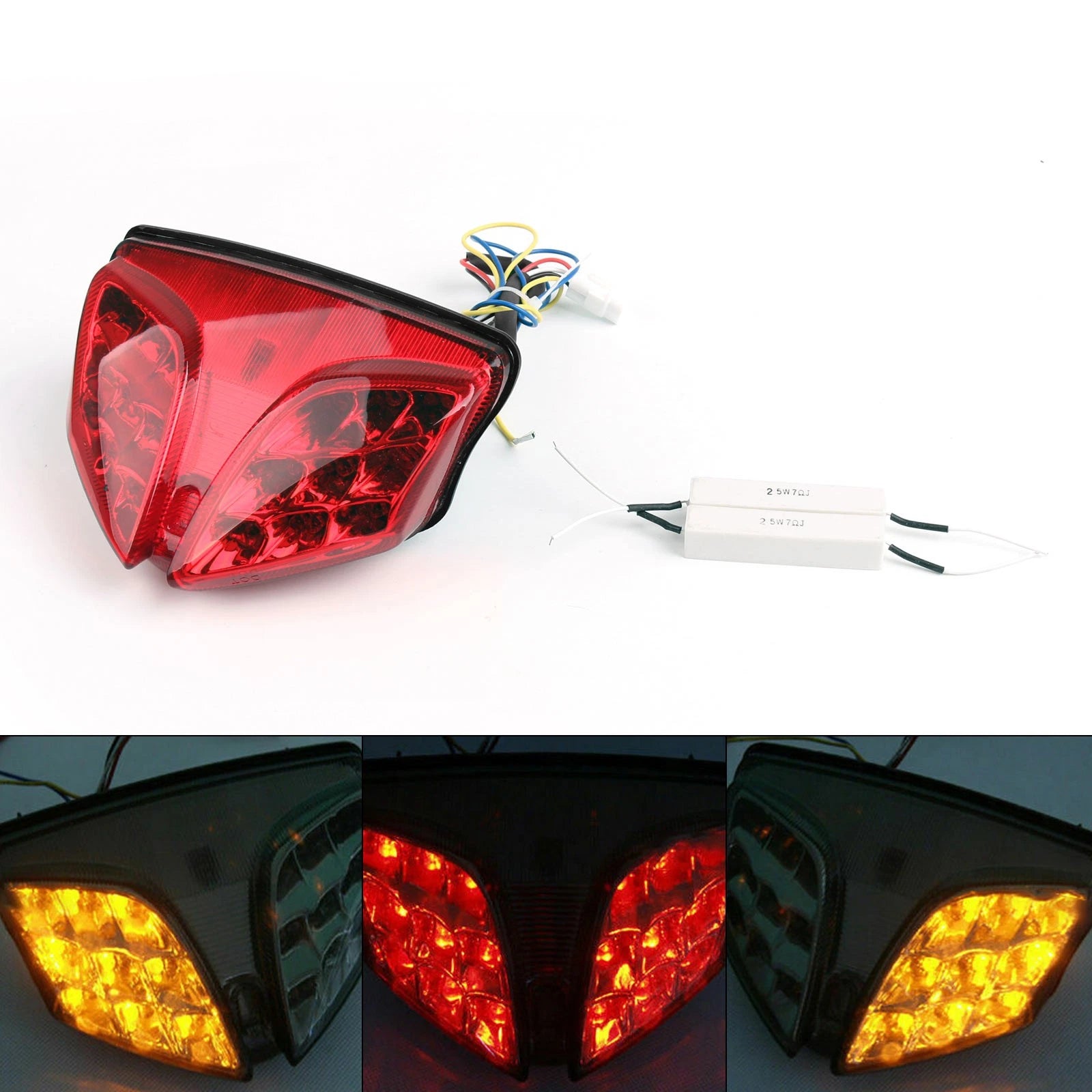 Integrated LED TailLight Turn Signals for Suzuki GSXR 600/750 GSX-R 1000 SV650 (2001–2023)