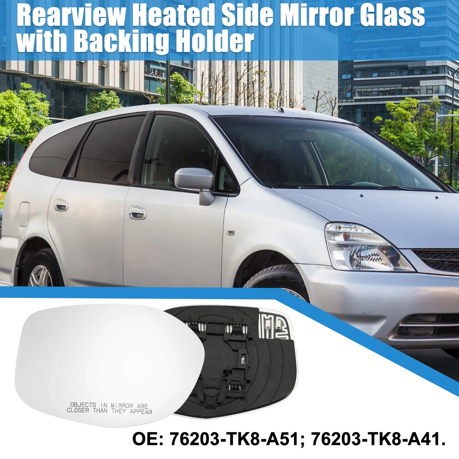 Heated Passenger Side Mirror Glass for Honda Odyssey (2005–2010)