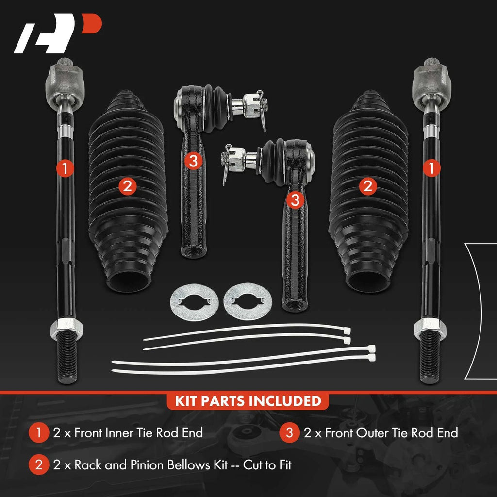 Set of 6 Tie Rods for Nissan Quest (2004–2009)