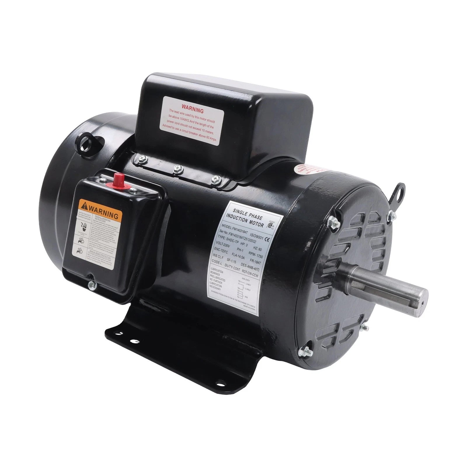 3HP TEFC Motor for Farm Equipment (208/230V, 60Hz)