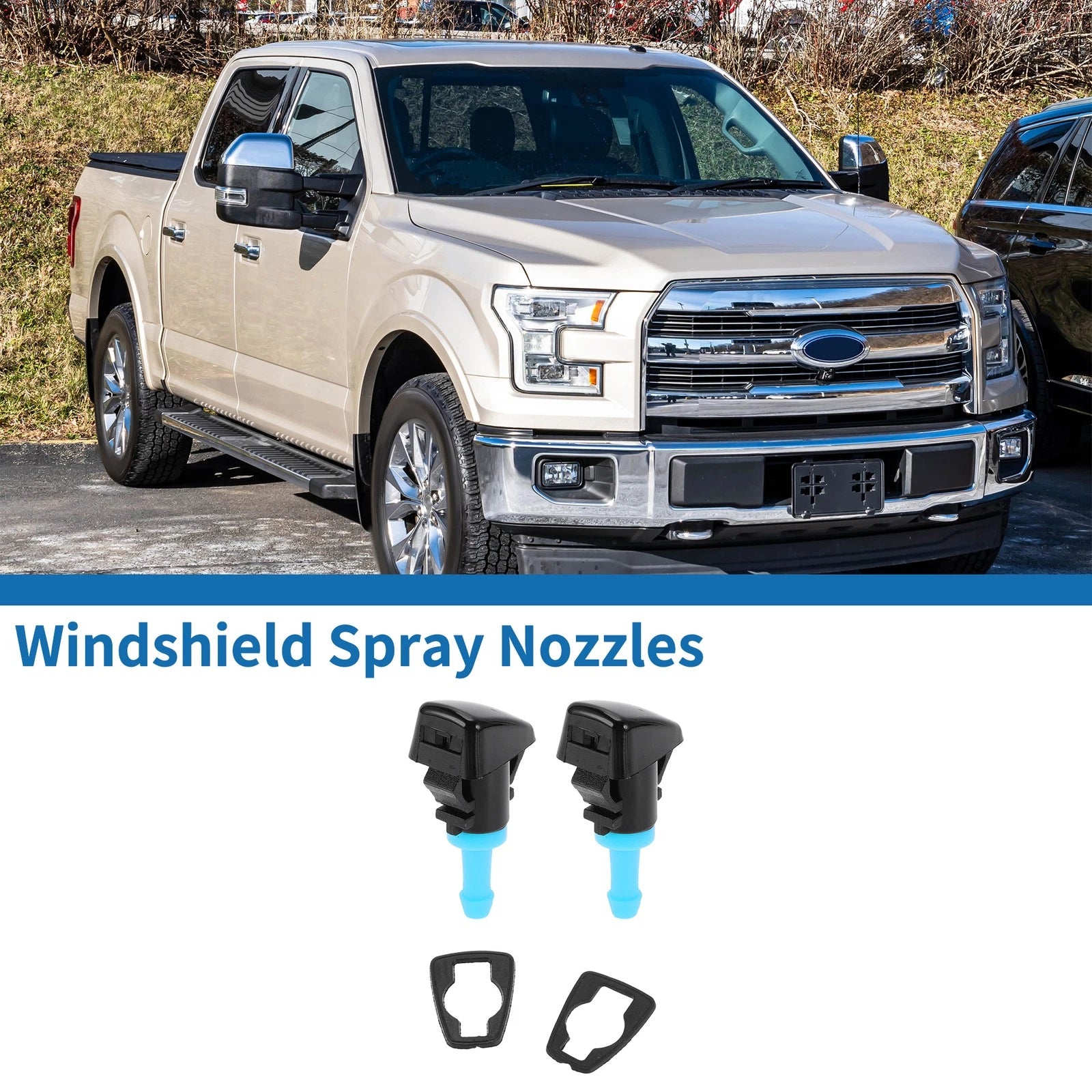 2Pcs Front Windshield Washer Nozzles No.4805742AB for Dodge Durango (2004–2009)