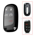 Remote Key Fob Shell Case for Dodge Jeep Chrysler (Glossy Black TPU) (2014–2024)