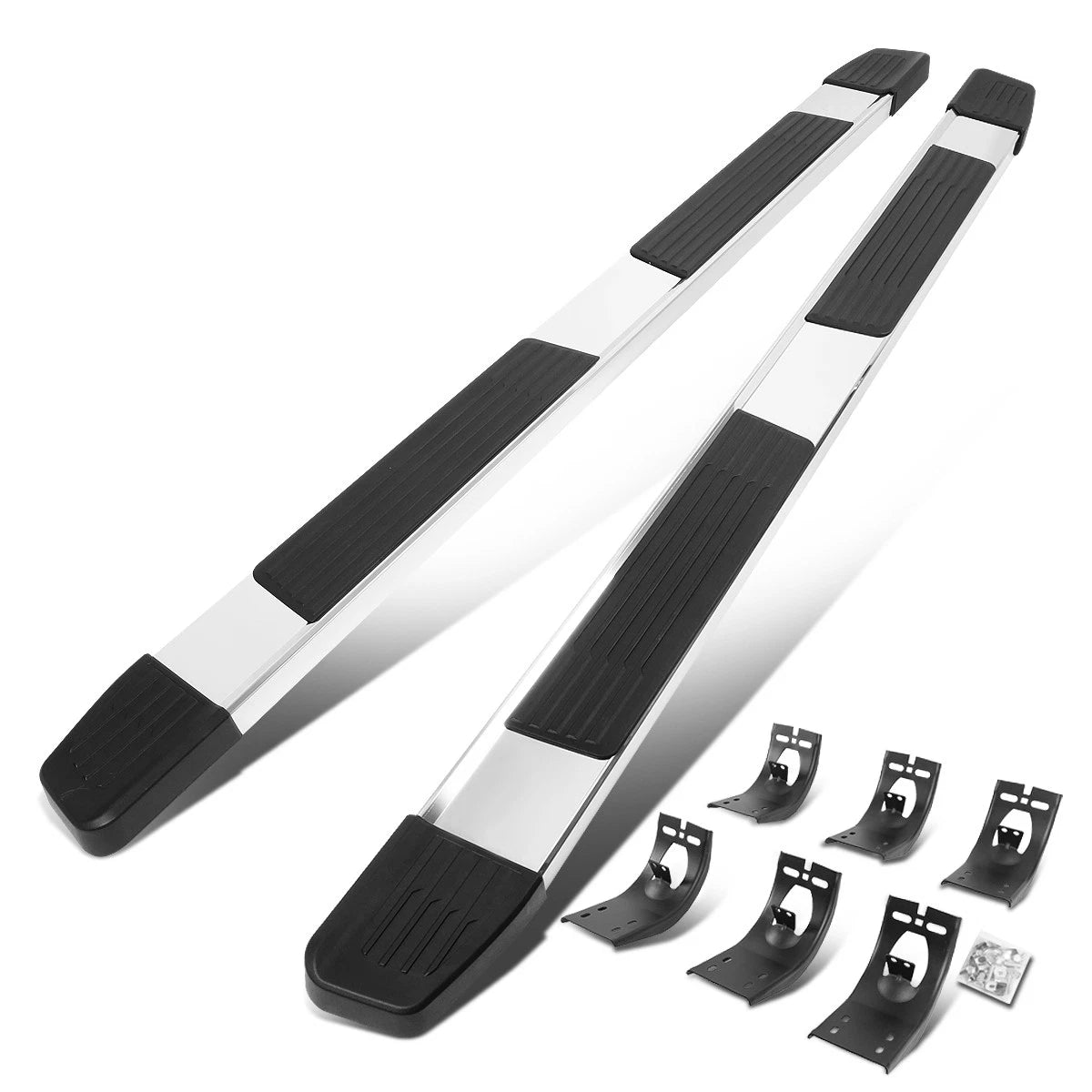 Set of 2 Polished Step Nerf Bars for Dodge Ram 1500/2500/3500 (2009–2022)