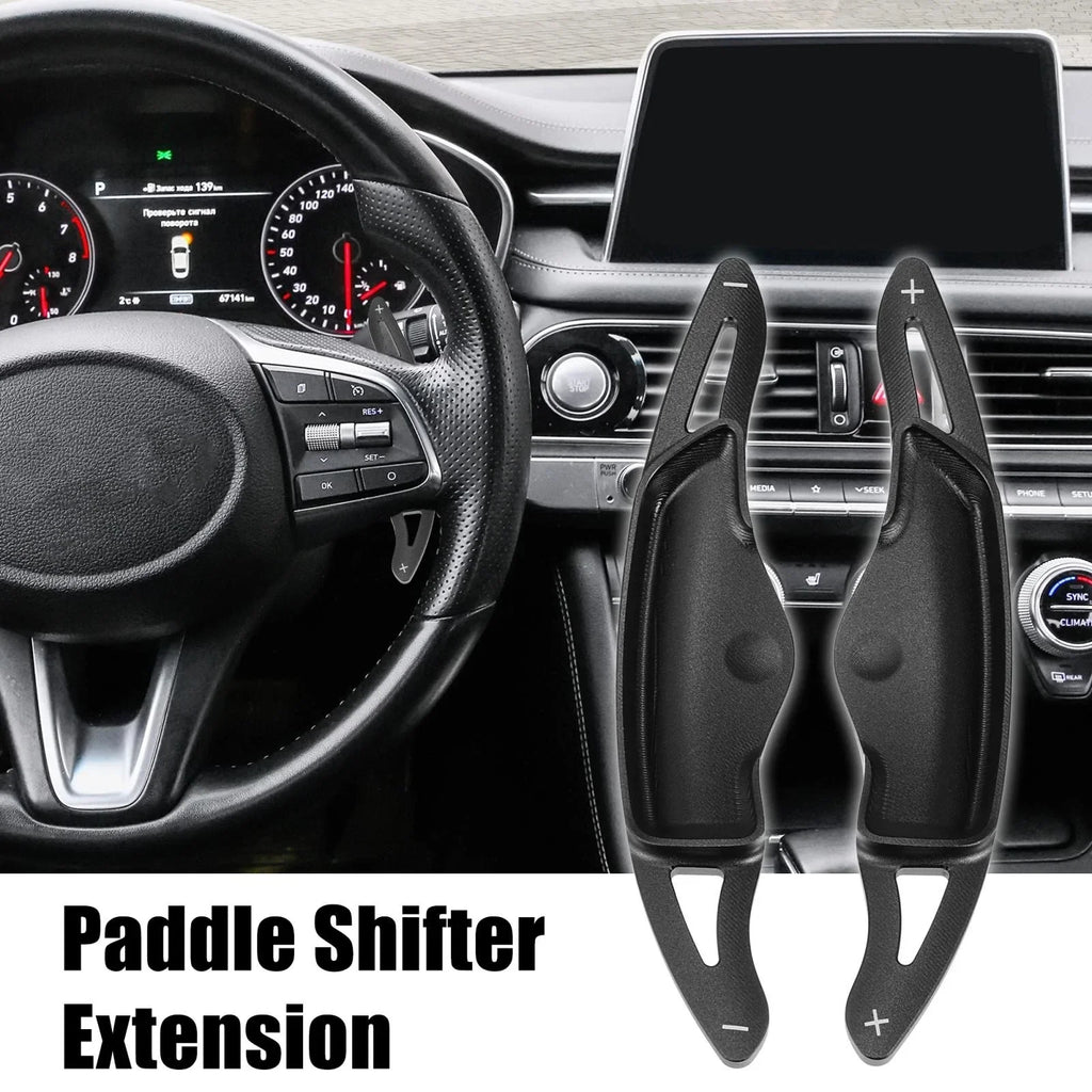 Steering Wheel Paddle Shifter Extensions for Hyundai 2018-2021 Aluminum Black