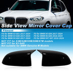 1 Pair Gloss Black Side Mirror Cover Cap for BMW X3 G01 X4 G02 X5 (2017–2024)