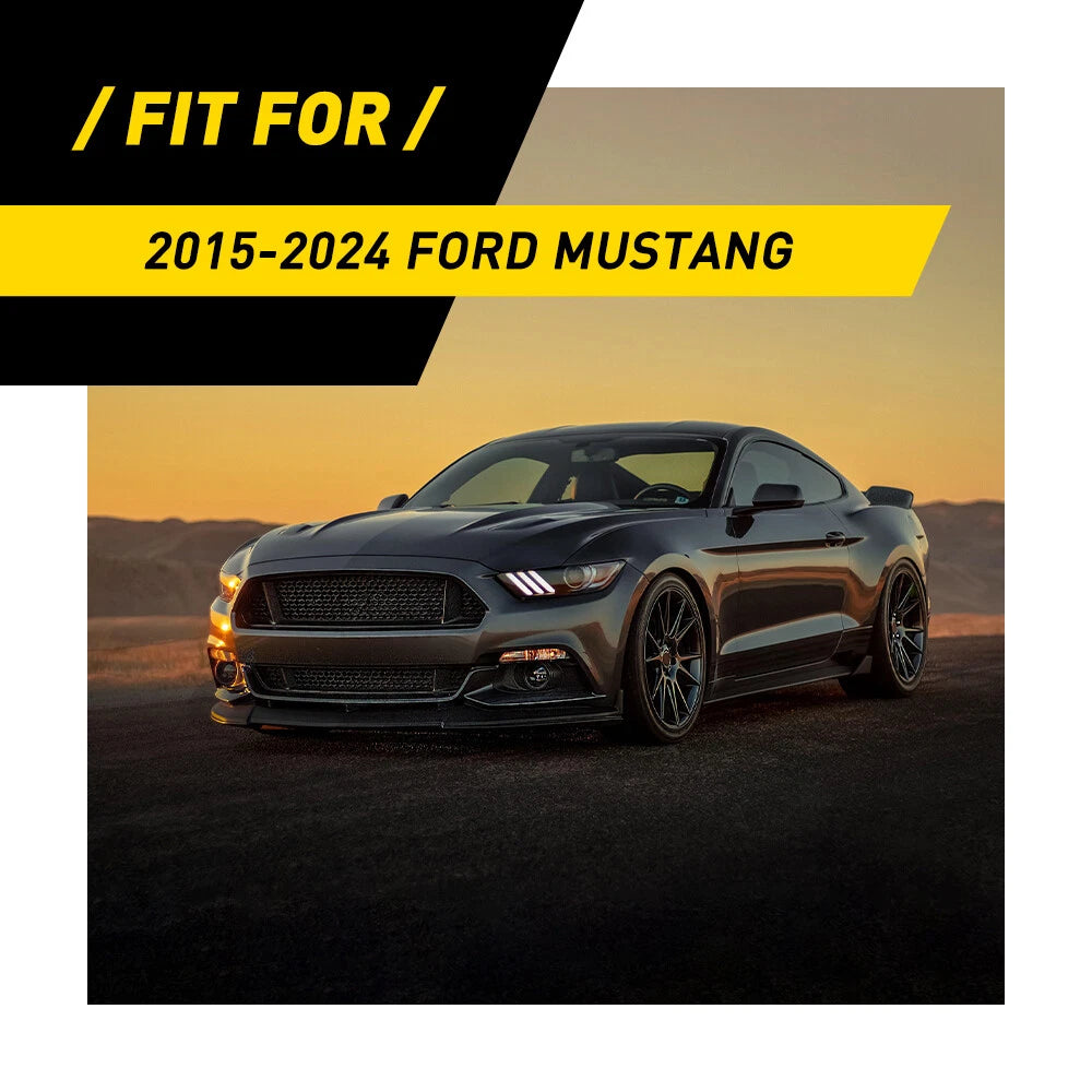 Real Carbon Fiber Interior Door Handle Trim Cover for Ford Mustang (2015–2024)